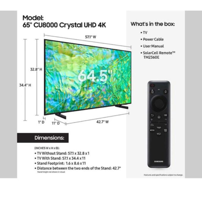 Samsung CU8000 Crystal UHD 4K Smart TV (2023)